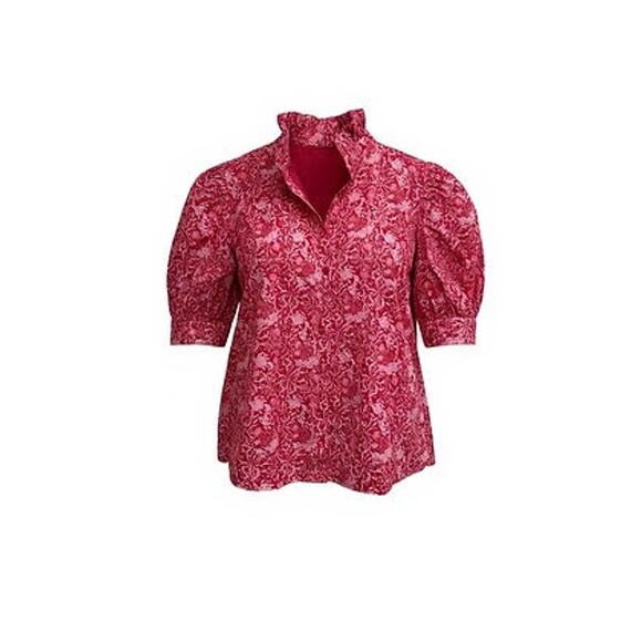 HYACINTH HOUSE Red & Pink Viney Floral Louisa Blouse Size M NWT - Picture 8 of 8